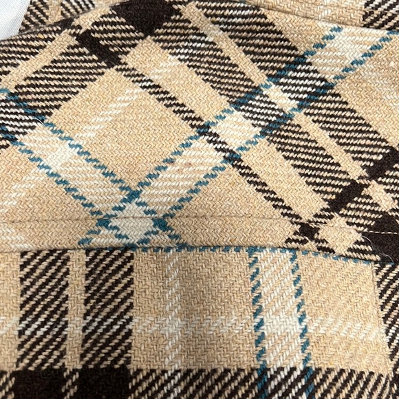 Merona Brown, Tan, Cream and Teal Cropped Pea Coat - Small - Picture 9 of 14